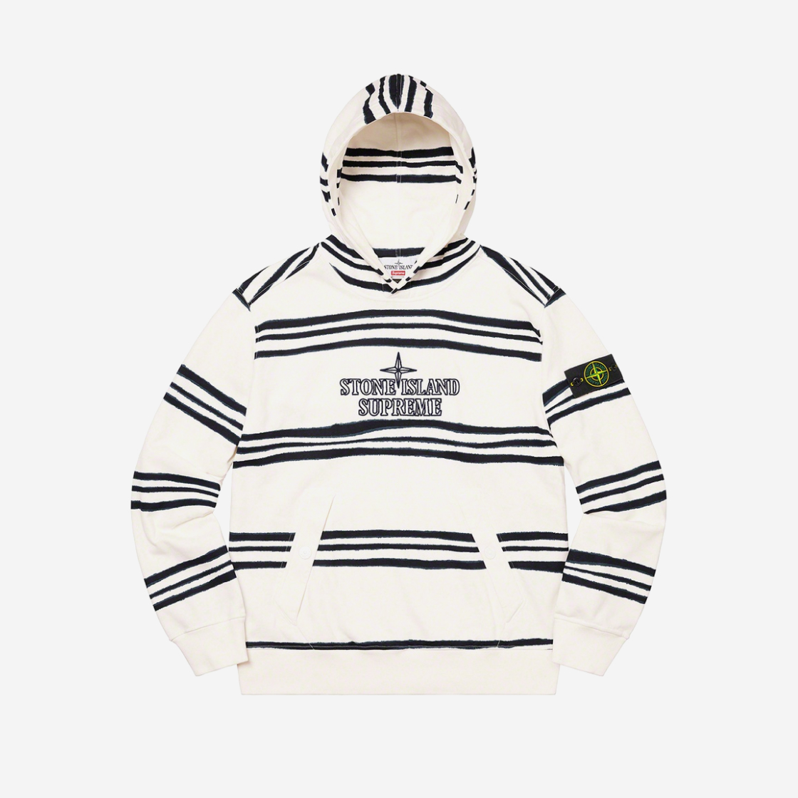 Supreme x Stone Island Warp Stripe Hooded Sweatshirt White - 20FW
