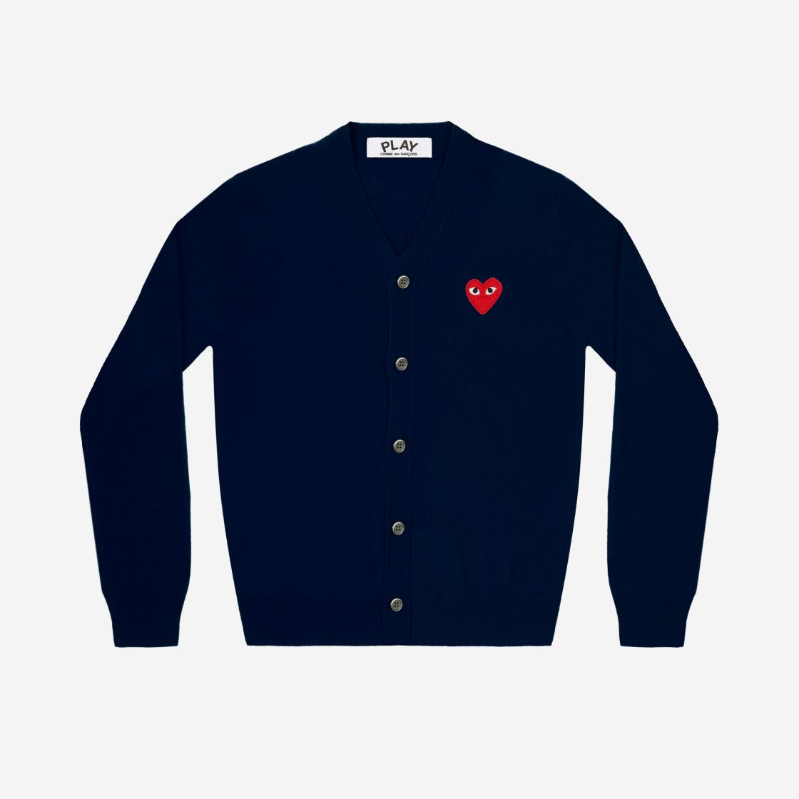 Play Comme des Garcons Red Heart Knit Cardigan Navy | eBay