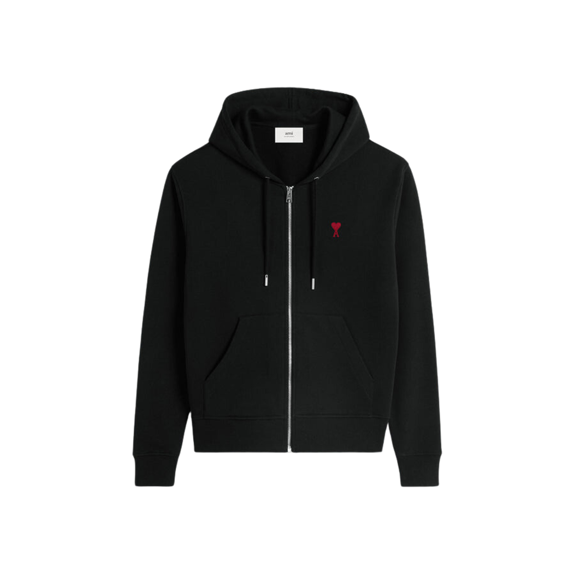 AMI ★ de Coeur Loopback Oragnic Cotton Fleece Hoodie Black 9,0aaede749aaa53